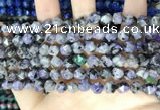 CLJ625 15 inches 8mm faceted nuggets sesame jasper beads