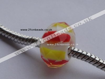 CLNP08 20pcs 8*14mm faceted roundel lampwork glass European beads