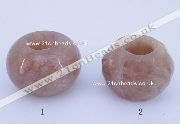 CLO21 19*30mm rondelle loose strawberry quartz gemstone beads wholesale