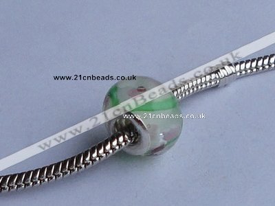 CLP32 30pcs silver plated core 10*14mm roundel lampwork European beads