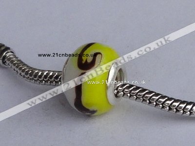 CLP40 30pcs silver plated core 10.5*14mm roundel lampwork European beads