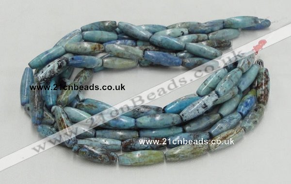 CLR08 16 inches 10*30mm rice larimar gemstone beads wholesale