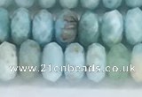 CLR111 15.5 inches 4*6mm faceted rondelle natural larimar beads