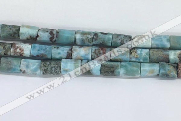 CLR123 15.5 inches 8*12mm faceted tube larimar gemstone beads