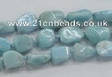 CLR26 15.5 inches 8*10mm nugget natural larimar gemstone chips beads