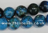 CLR305 15.5 inches 14mm round dyed larimar gemstone beads