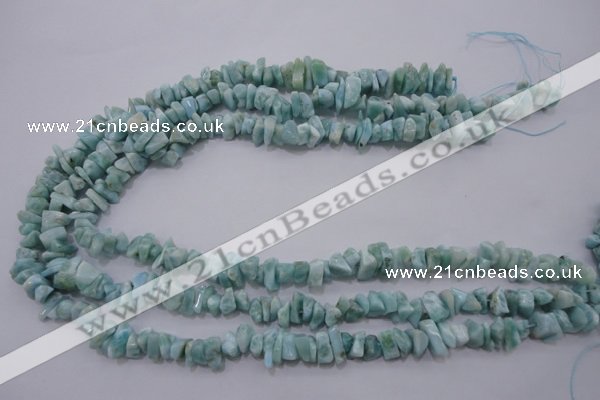 CLR45 15.5 inches 3*8mm – 4*10mm natural larimar chips beads
