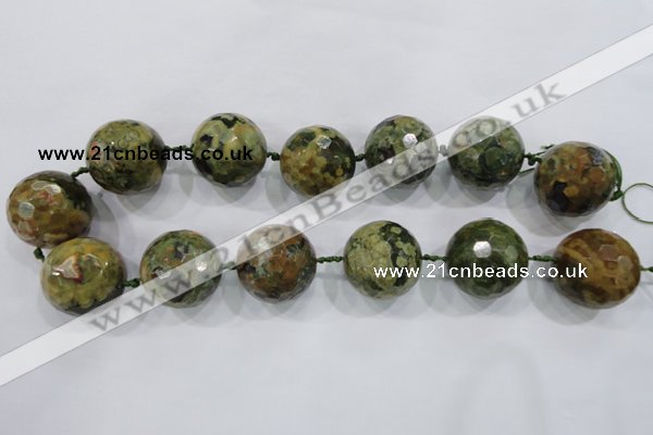 CLS05 15.5 inches 30mm faceted round large peacock gemstone beads