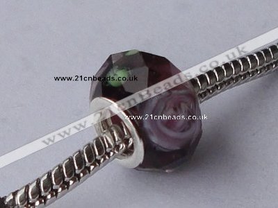 CLSP03 10pcs 9*14mm faceted roundel 925 silver core lampwork European beads