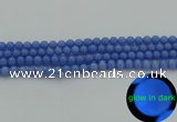 CLU110 15.5 inches 4mm round blue luminous stone beads