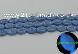 CLU142 15.5 inches 12*16mm oval blue luminous stone beads