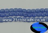 CLU192 15.5 inches 12*12mm square blue luminous stone beads