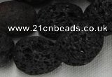 CLV217 15.5 inches 20*26mm freeform black natural lava beads wholesale