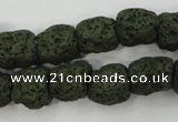 CLV395 15.5 inches 13*13mm nuggets dyed lava beads wholesale