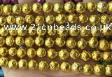 CLV544 15.5 inches 8mm round plated lava beads wholesale