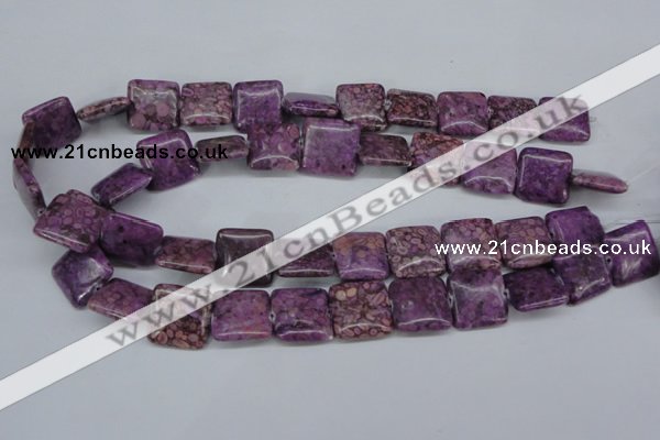 CMB39 15.5 inches 18*18mm square dyed natural medical stone beads