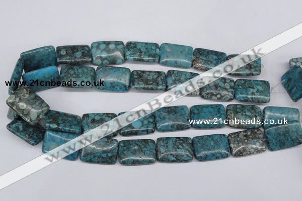 CMB58 15.5 inches 18*25mm rectangle dyed natural medical stone beads