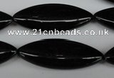 CME10 15.5 inches 15*40mm marquise black agate gemstone beads