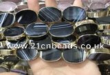 CME520 12 inches 18*28mm - 20*30mm oval banded agate beads