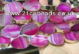 CME528 12 inches 18*28mm - 20*30mm flat teardrop banded agate beads