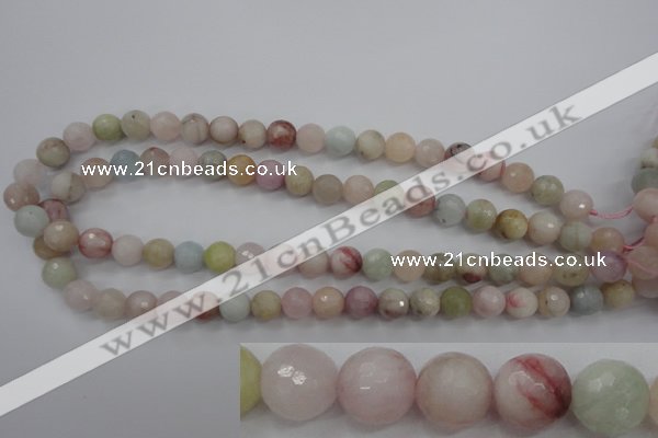 CMG123 15.5 inches 10mm faceted round natural morganite beads