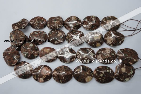 CMI01 15.5 inches 25*30mm wavy oval mica quartz beads wholesale