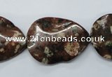 CMI03 15.5 inches 22*30mm wavy teardrop mica quartz beads wholesale