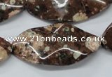 CMI07 15.5 inches 20*40mm wavy marquise mica quartz beads wholesale