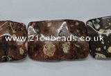 CMI09 15.5 inches 20*30mm wavy rectangle mica quartz beads wholesale