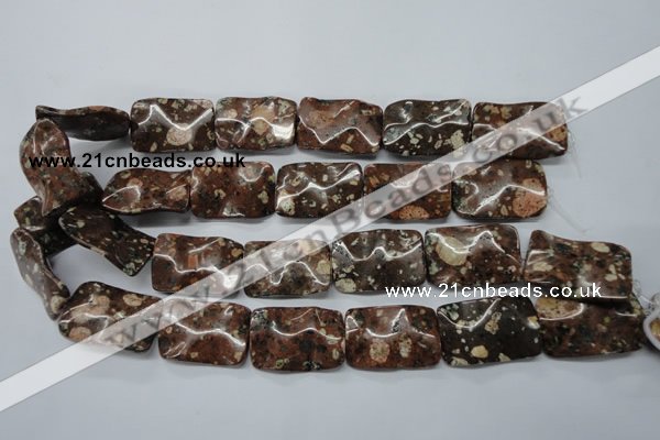 CMI09 15.5 inches 20*30mm wavy rectangle mica quartz beads wholesale