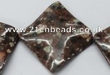 CMI11 15.5 inches 30*30mm wavy diamond mica quartz beads wholesale