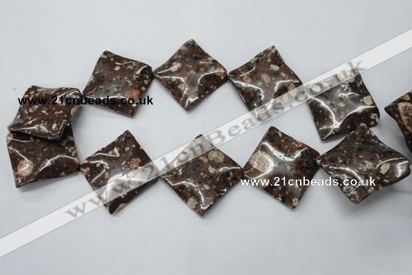 CMI11 15.5 inches 30*30mm wavy diamond mica quartz beads wholesale