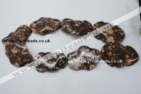 CMI14 15.5 inches 40*50mm wavy freeform mica quartz beads wholesale