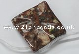 CMI16 Top-drilled 30*30mm wavy diamond mica quartz beads wholesale