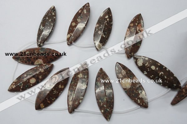 CMI18 Top-drilled 20*60mm marquise mica quartz beads wholesale
