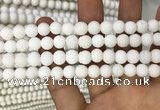 CMJ802 15.5 inches 8mm round matte Mashan jade beads wholesale