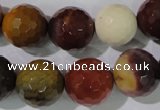 CMK215 15.5 inches 14mm faceted round mookaite gemstone beads