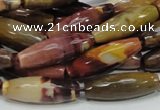 CMK48 15.5 inches 10*30mm faceted rice mookaite beads wholesale
