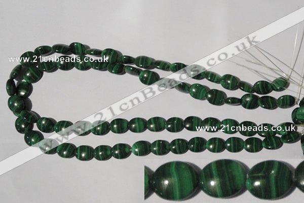 CMN271 15.5 inches 10*12mm oval natural malachite beads wholesale
