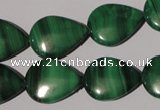 CMN285 15.5 inches 15*20mm flat teardrop natural malachite beads