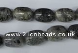 CMO11 15.5 inches 10*15mm drum moss quartz beads wholesale