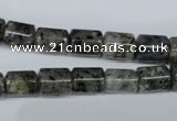 CMO12 15.5 inches 8*10mm column moss quartz beads wholesale