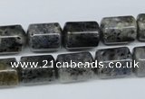 CMO14 15.5 inches 10*14mm column moss quartz beads wholesale