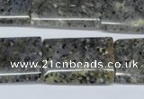 CMO19 15.5 inches 22*30mm flat tube moss quartz beads wholesale