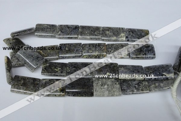 CMO19 15.5 inches 22*30mm flat tube moss quartz beads wholesale