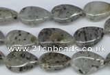 CMO22 15.5 inches 10*14mm flat teardrop moss quartz beads wholesale
