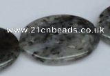 CMO26 15.5 inches 25*35mm oval moss quartz beads wholesale