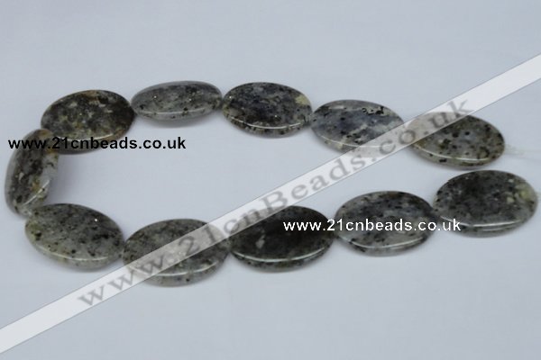 CMO26 15.5 inches 25*35mm oval moss quartz beads wholesale