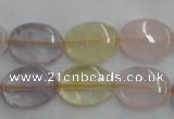 CMQ204 15.5 inches 13*18mm oval multicolor quartz beads wholesale
