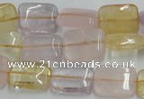 CMQ205 15.5 inches 12*16mm rectangle multicolor quartz beads